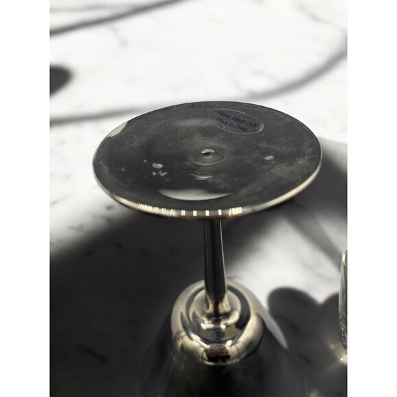 Set of 2 Faded Silver Martini Glasses Glassware 7" - Picture 6 of 7